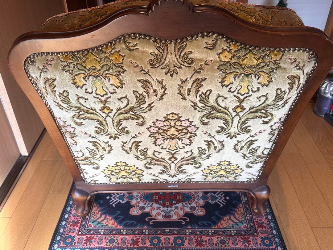 【美品】カリモク シングルソファ インテリア アンティーク 猫脚 1人掛け 椅子