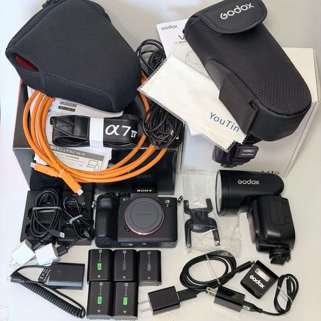 SONY α7IV ミラーレス一眼 Godox ストロボ v1 pro s 他