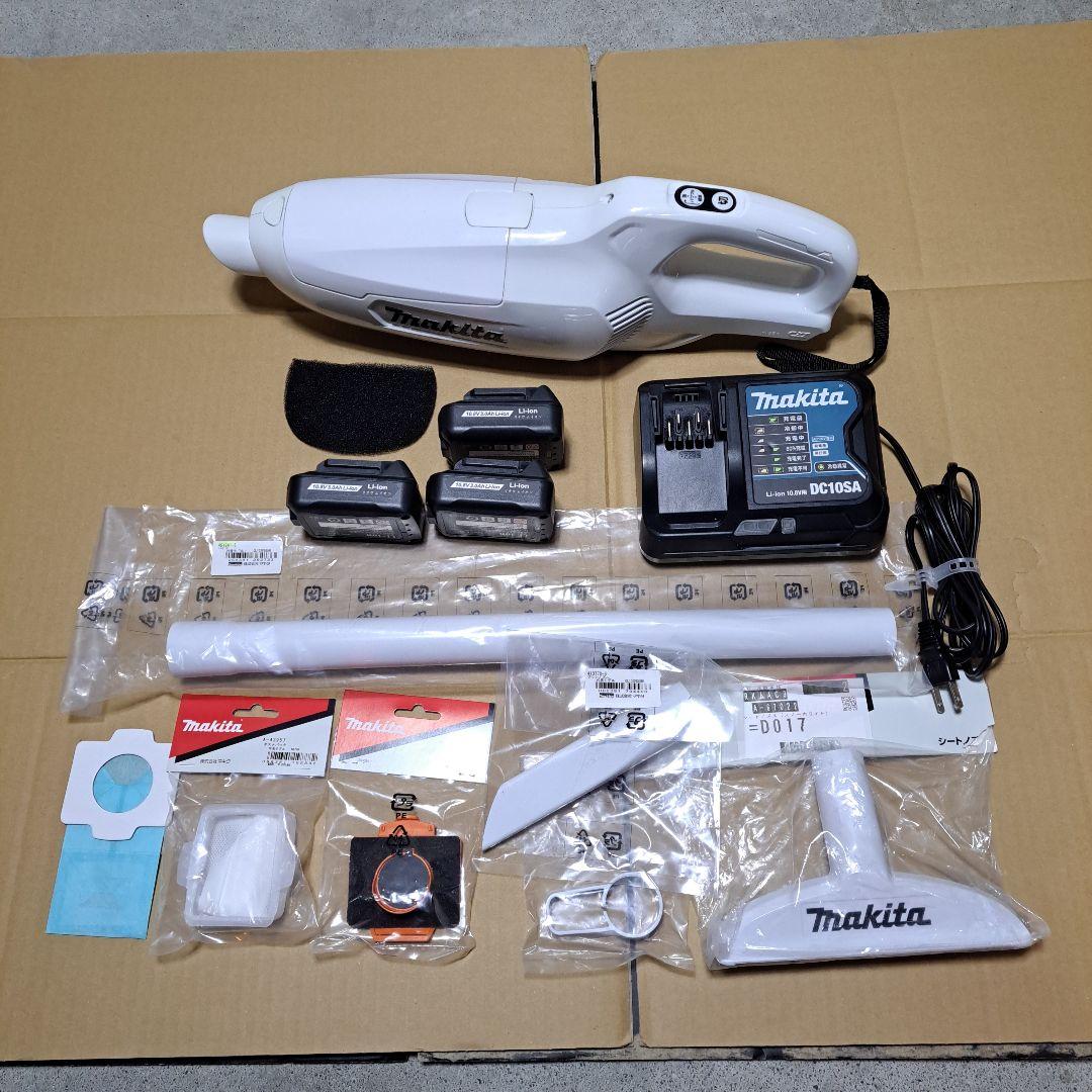 マキタ充電式クリーナー(ハンディ掃除機)CL107FD充電器バッテリー3個セット