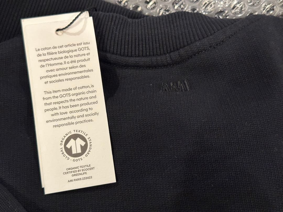 新品タグ付き ami ブラック スウェット トレーナー 長袖 XXSサイズ