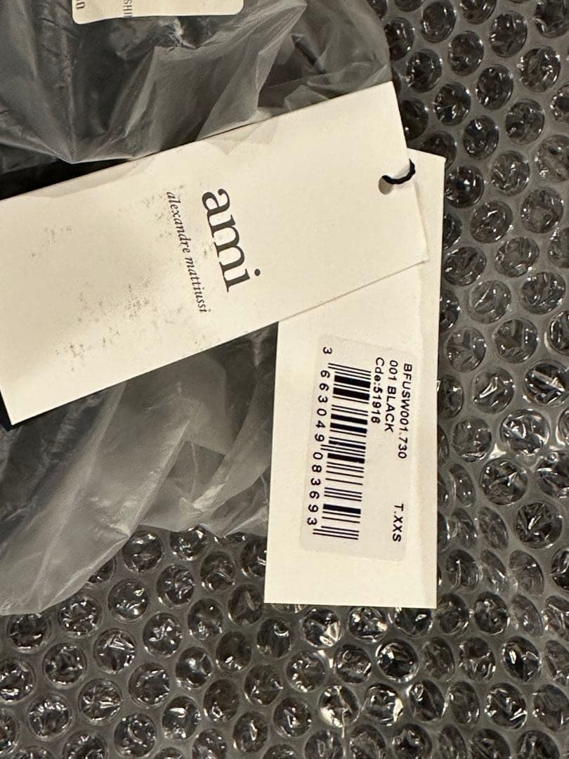 新品タグ付き ami ブラック スウェット トレーナー 長袖 XXSサイズ