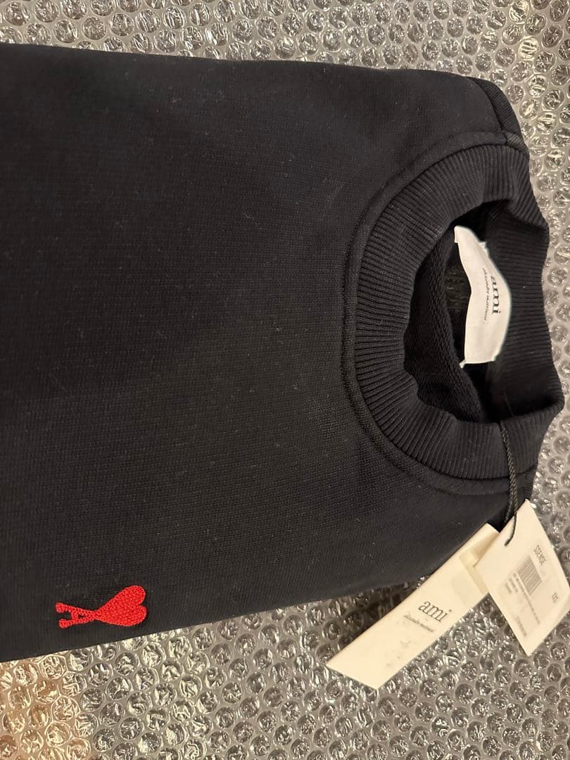 新品タグ付き ami ブラック スウェット トレーナー 長袖 XXSサイズ