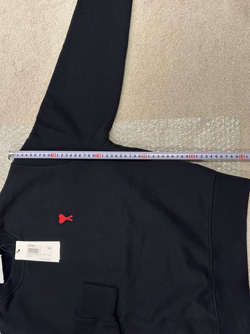 新品タグ付き ami ブラック スウェット トレーナー 長袖 XXSサイズ