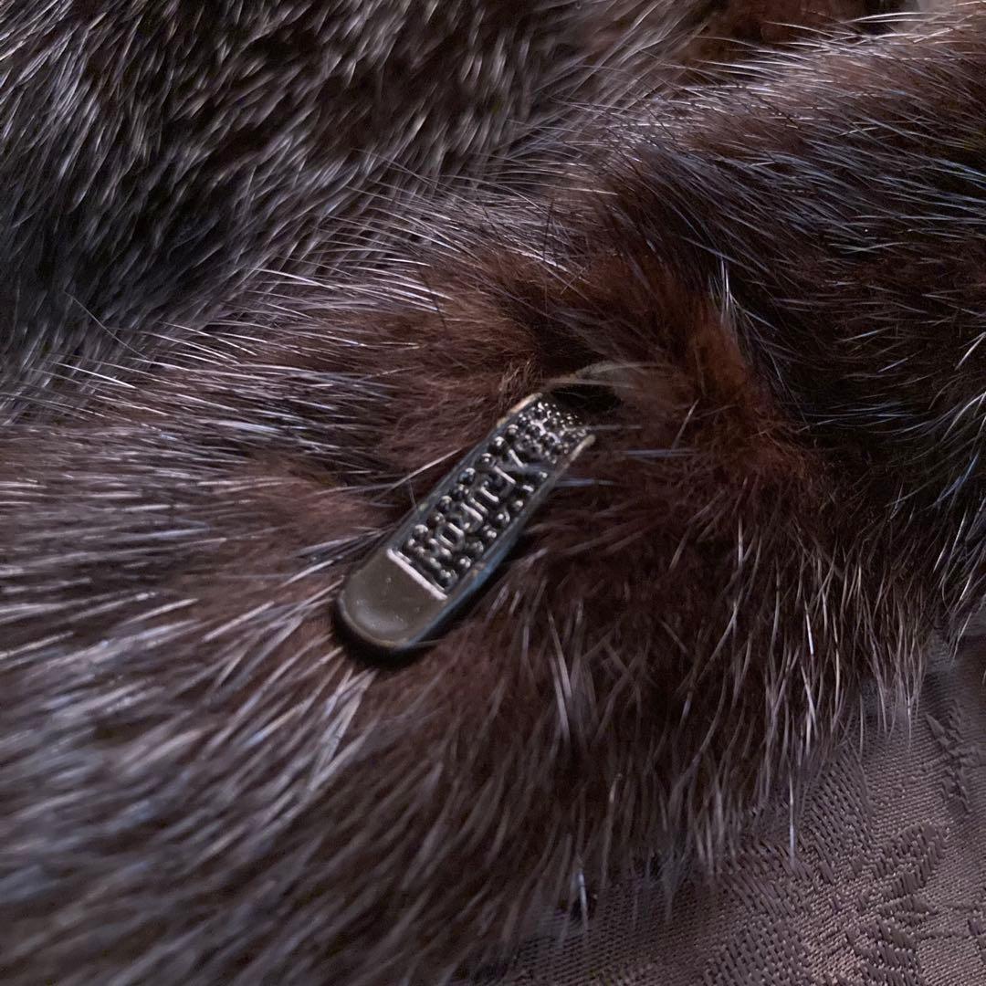 SAGA MINK　銀サガ ダークミンク　ファーコート ハーフコート　13　濃茶