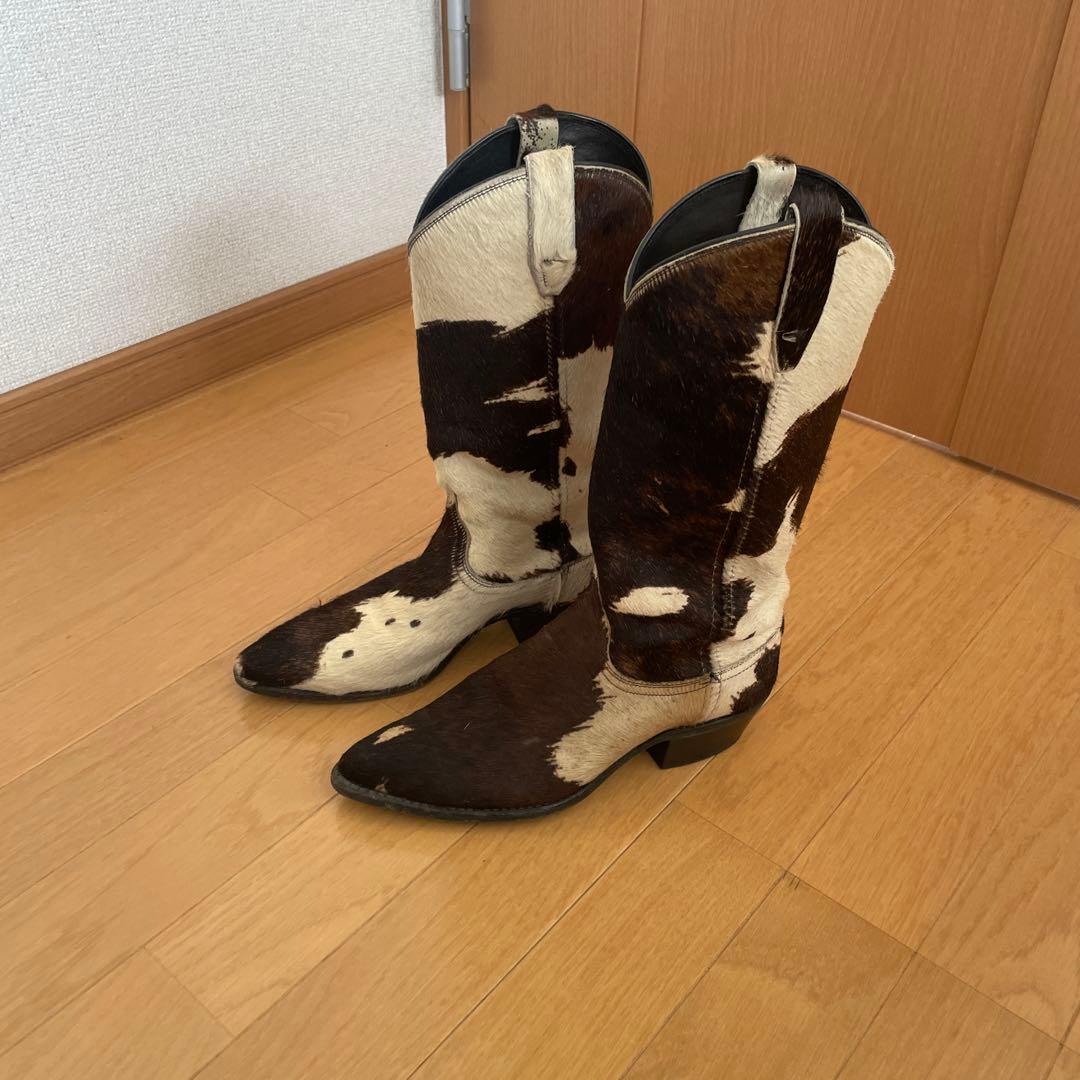 ウエスタンブーツ 牛革 ブラウンホワイト