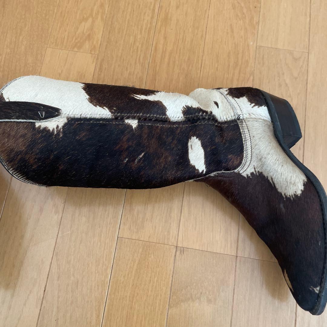 ウエスタンブーツ 牛革 ブラウンホワイト