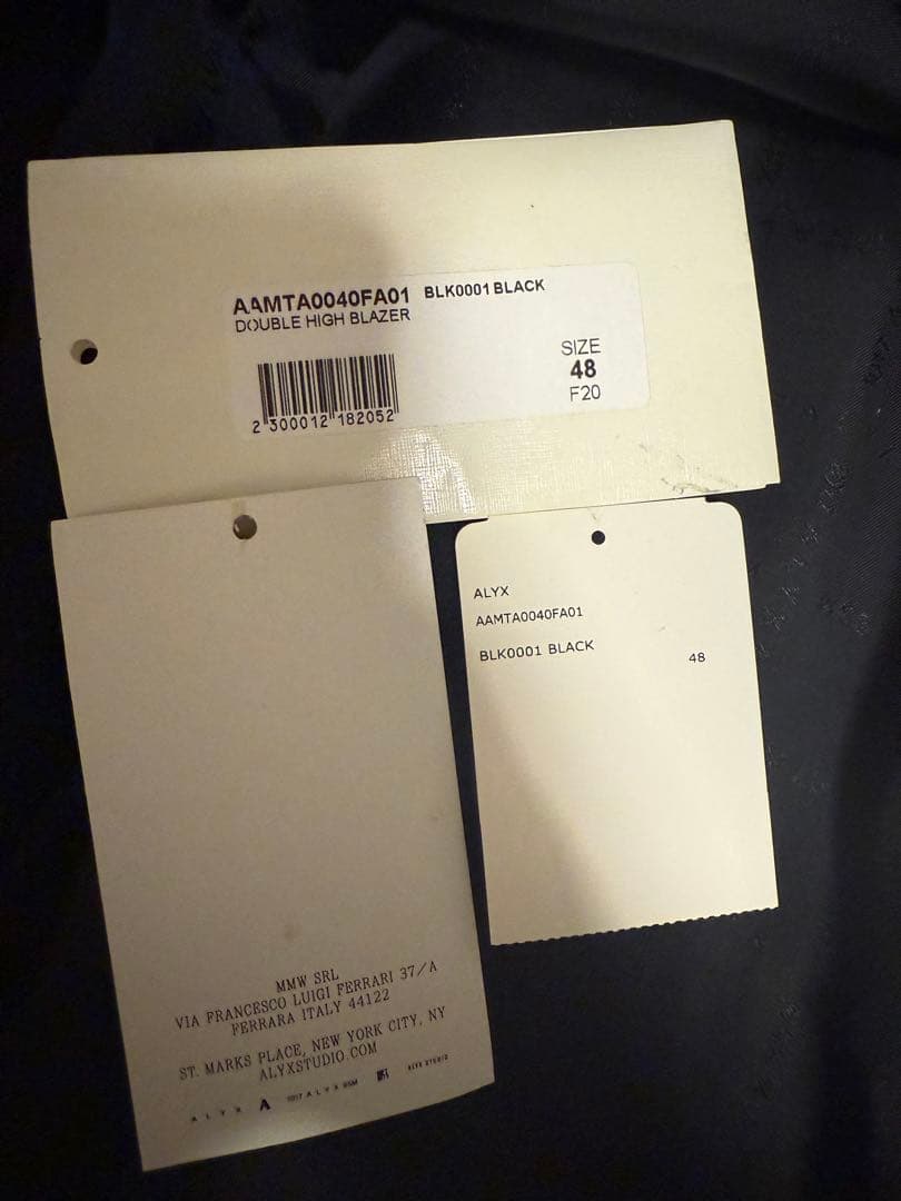 ジャケット・アウター 1017 ALYX 9SM DOUBLE HIGH BLAZER JACKET