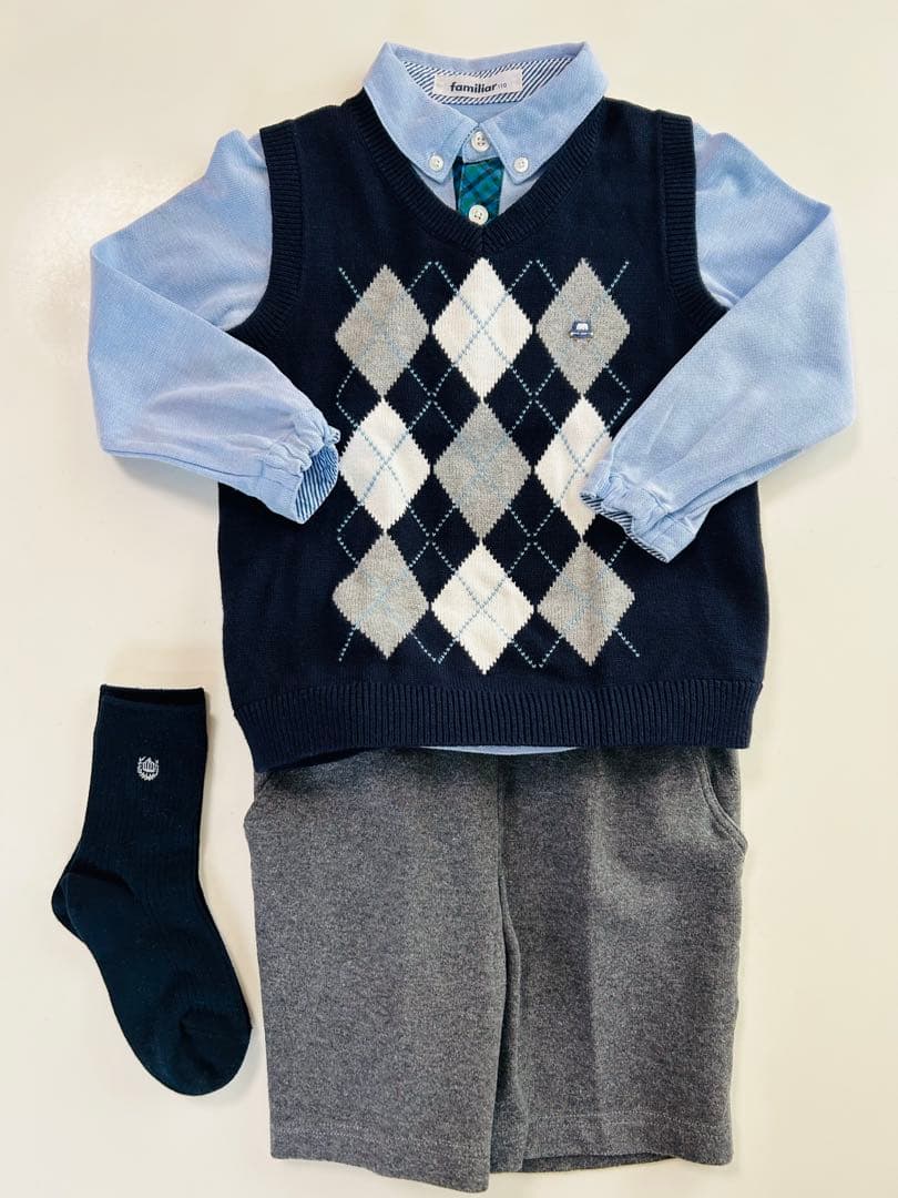 【セット売り】ファミリア ベスト 長袖シャツ バミューダパンツ　おまけあり