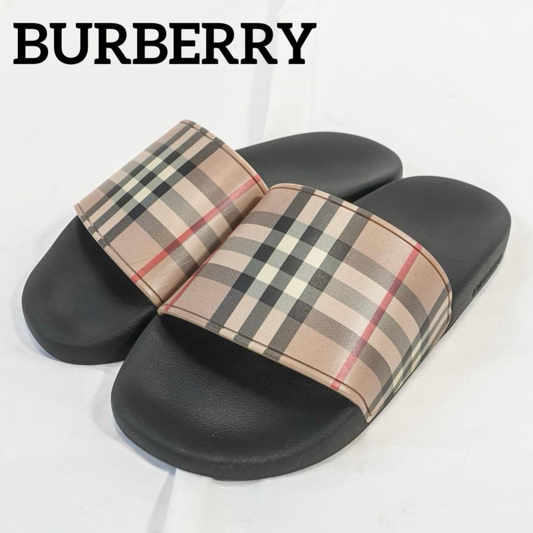 ☆極美品☆ 現行 バーバリー スライド サンダル ノバチェック 40サイズ