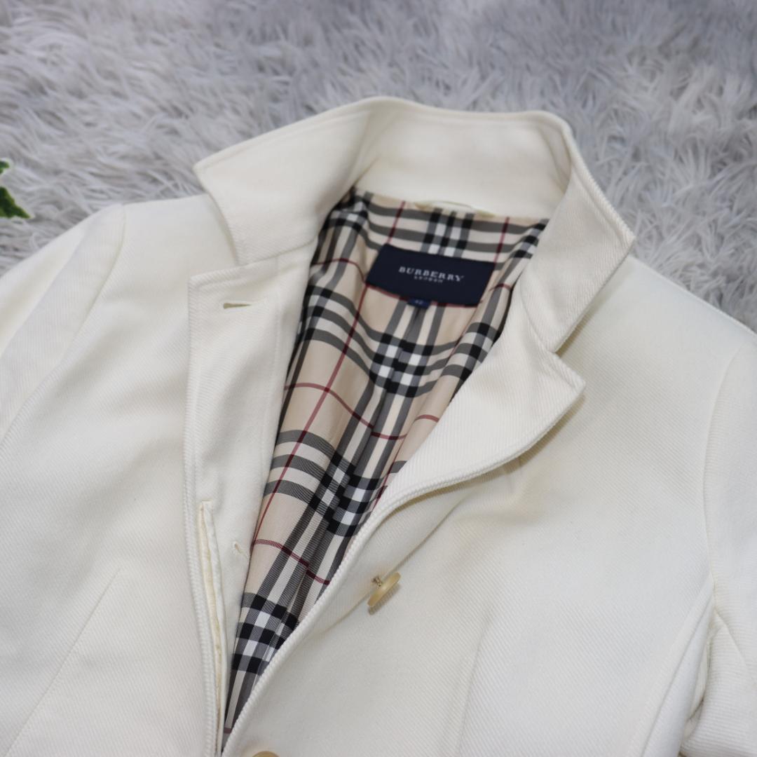 ✨BURBERRYバーバリー✨コーデュロイ　ジャケット　ノバチェック　白　４２