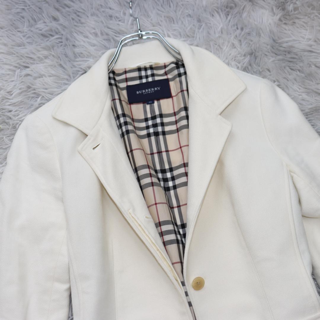 ✨BURBERRYバーバリー✨コーデュロイ　ジャケット　ノバチェック　白　４２