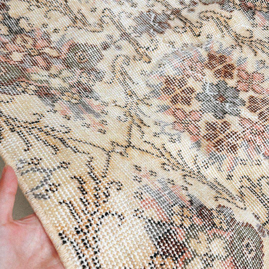 あかさたなトルコ　ヴィンテージラグ　ベージュ　クラシカル