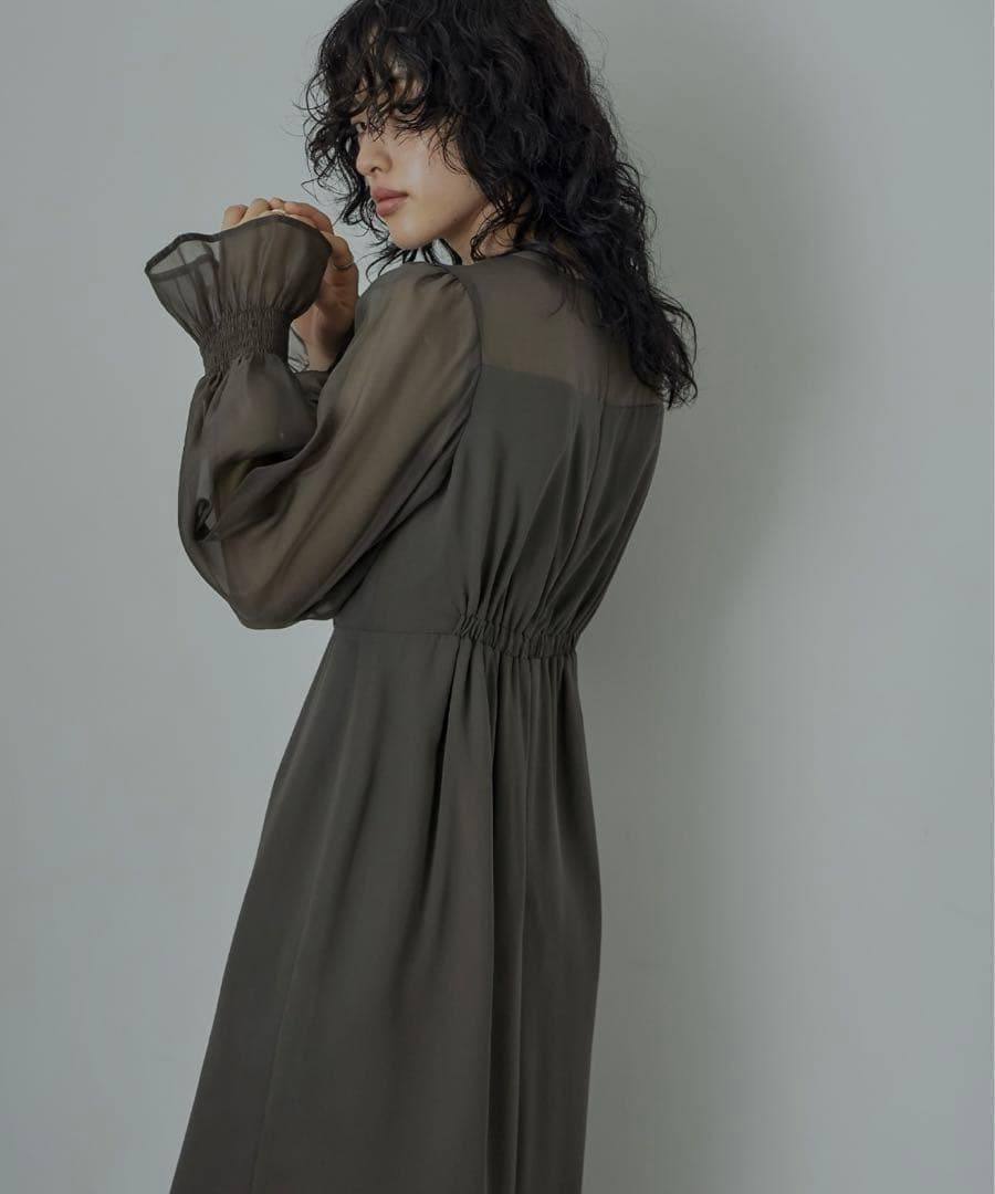 niana 二アナ　ビスチェ風　ボリュームスリーブシフォンドレス　結婚式　大きい