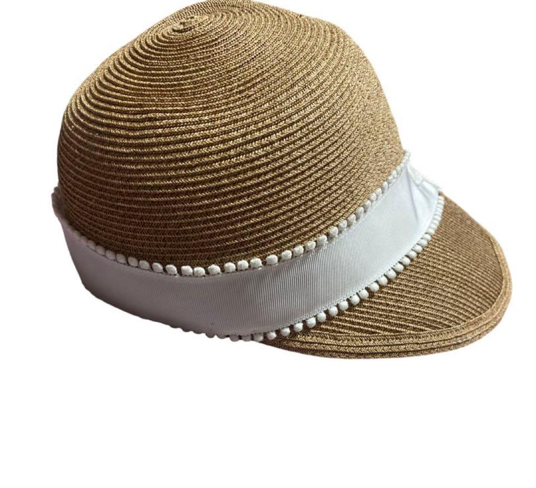 Athena New York IVORY フラワーレースキャップ　麦わら帽子