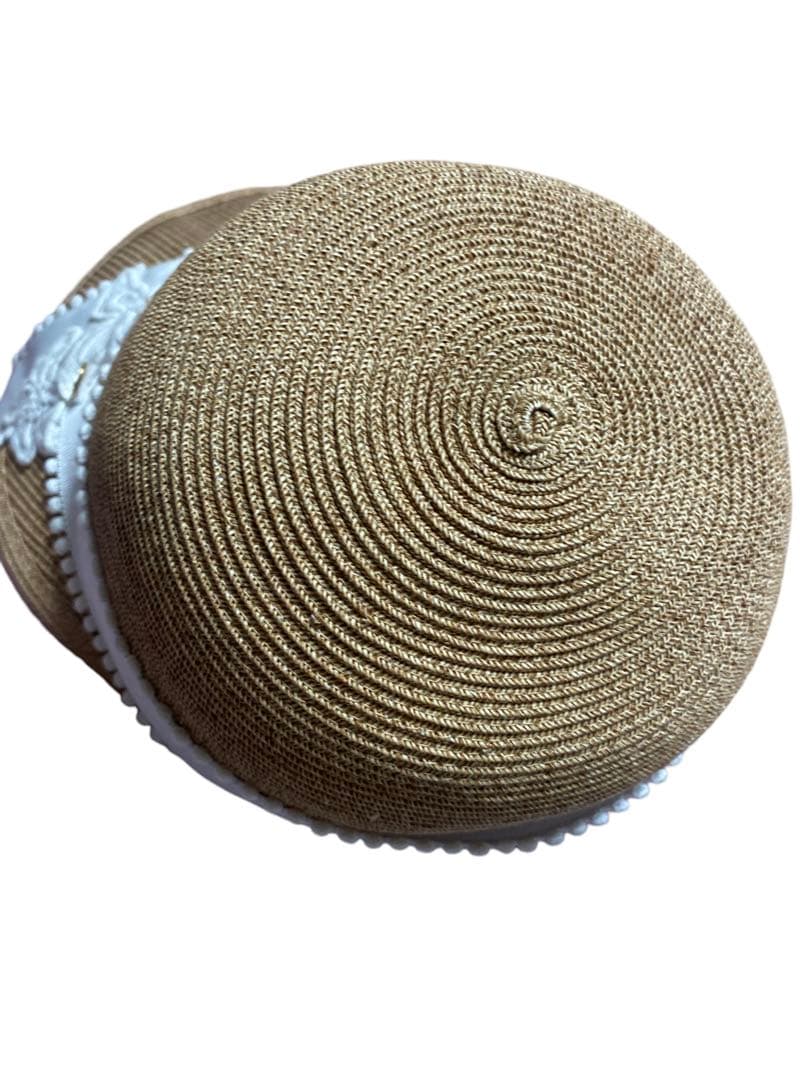 Athena New York IVORY フラワーレースキャップ　麦わら帽子