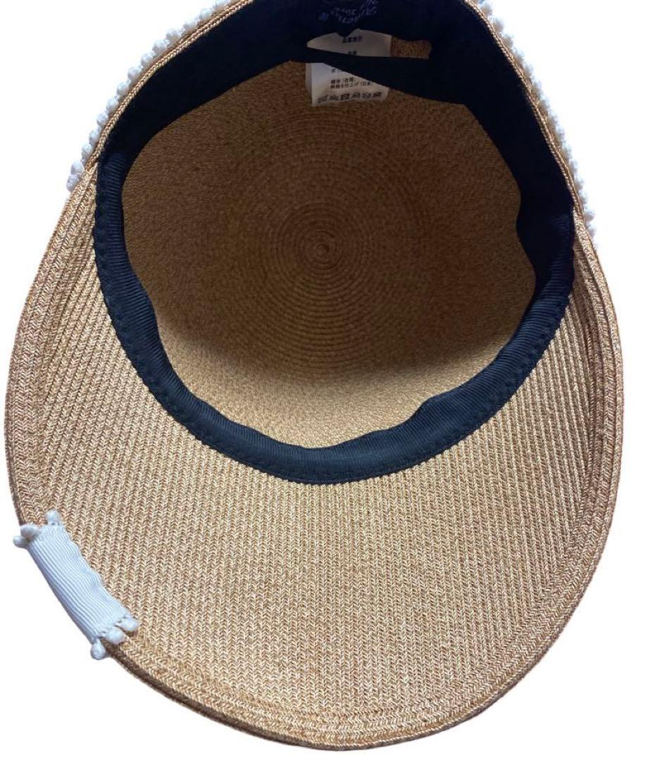 Athena New York IVORY フラワーレースキャップ　麦わら帽子