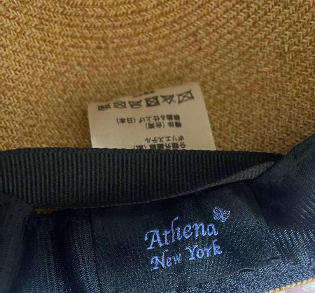 Athena New York IVORY フラワーレースキャップ　麦わら帽子