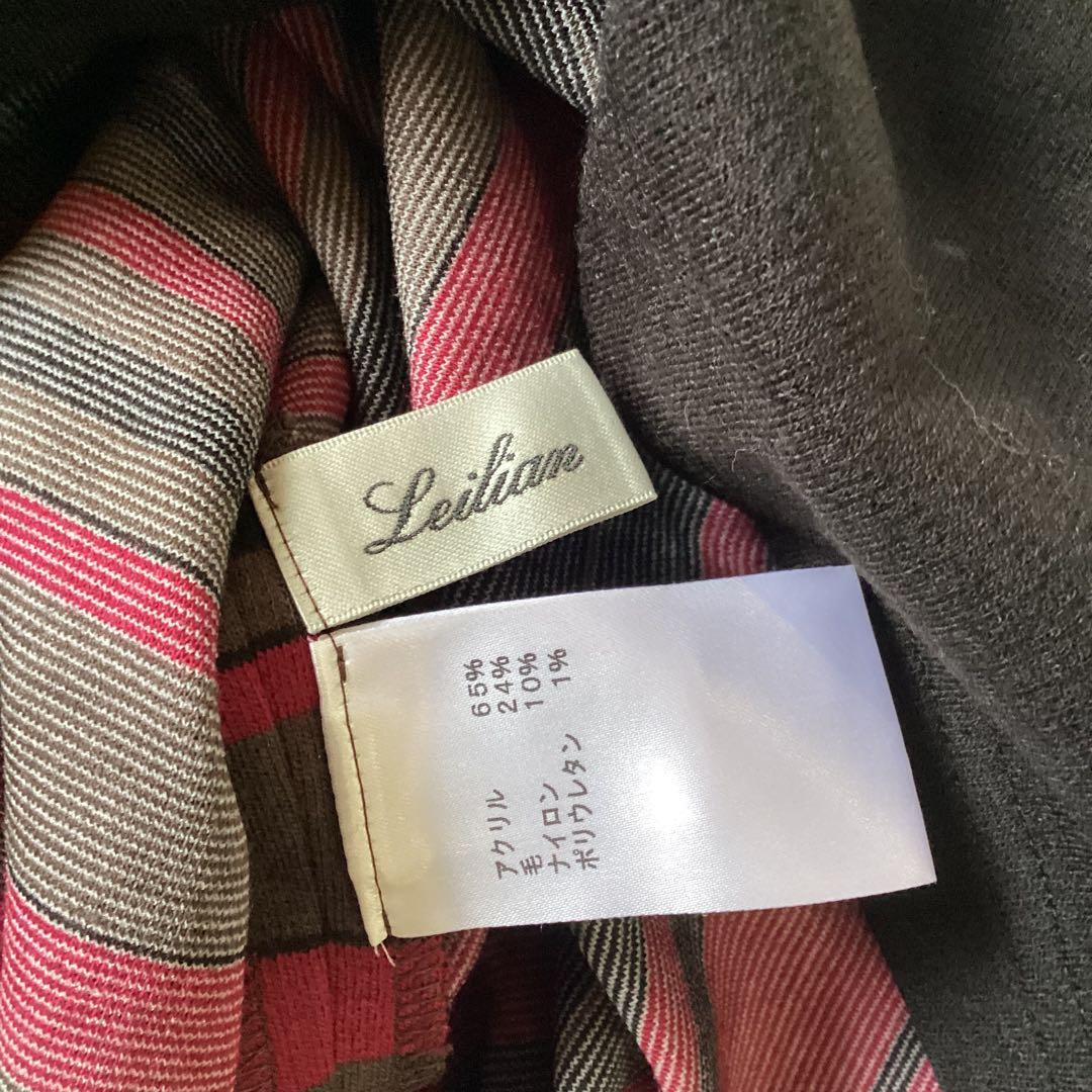 Leilian レリアン　新品未使用　トップス　ボーダー　ブラウン