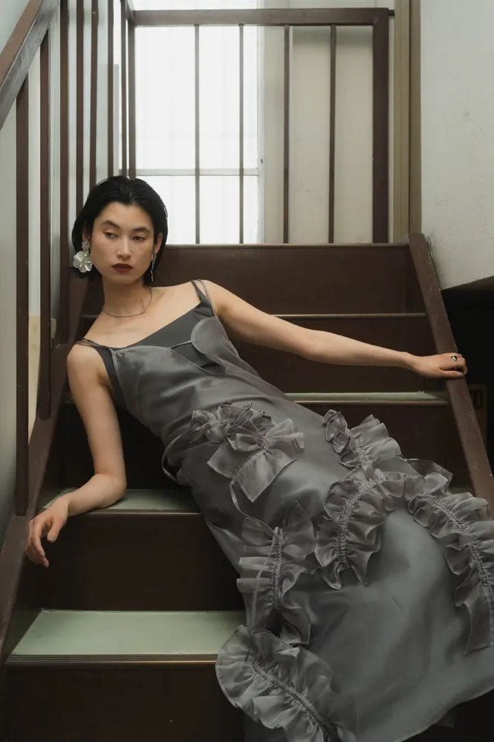 knuthmarf レイヤード チュールワンピース シルバー