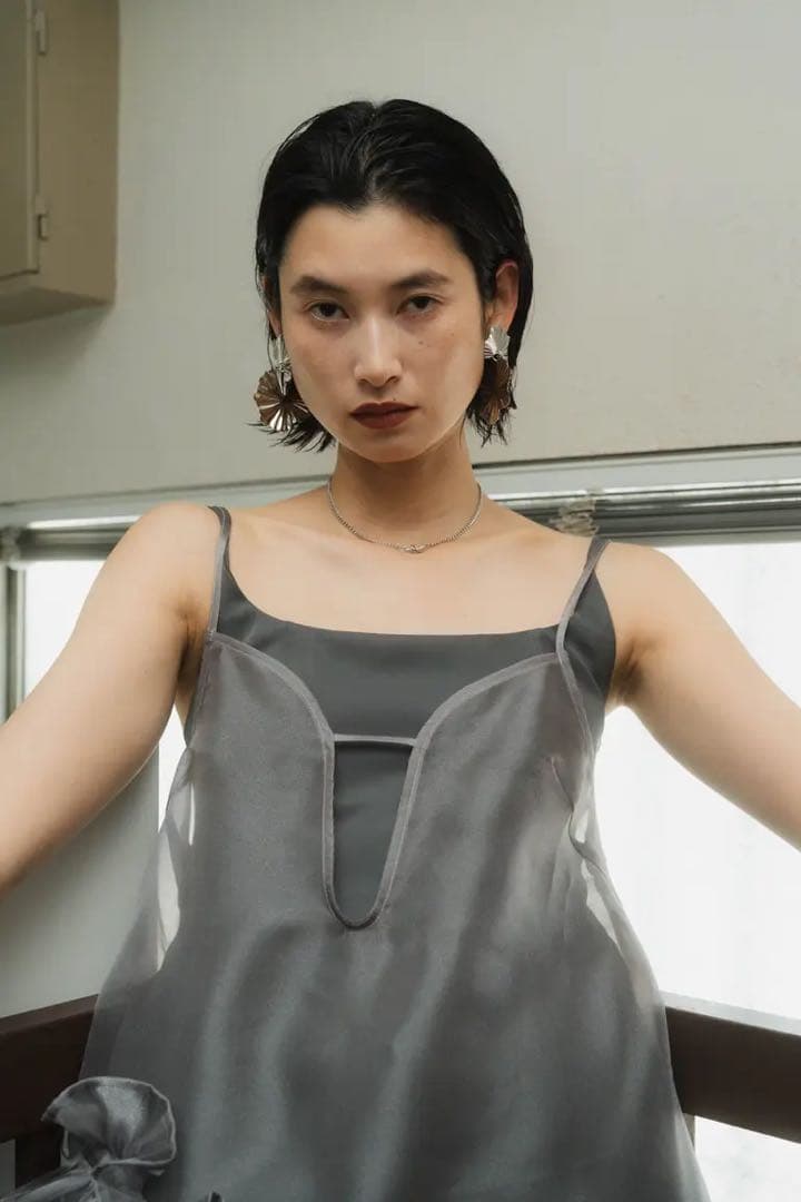 knuthmarf レイヤード チュールワンピース シルバー