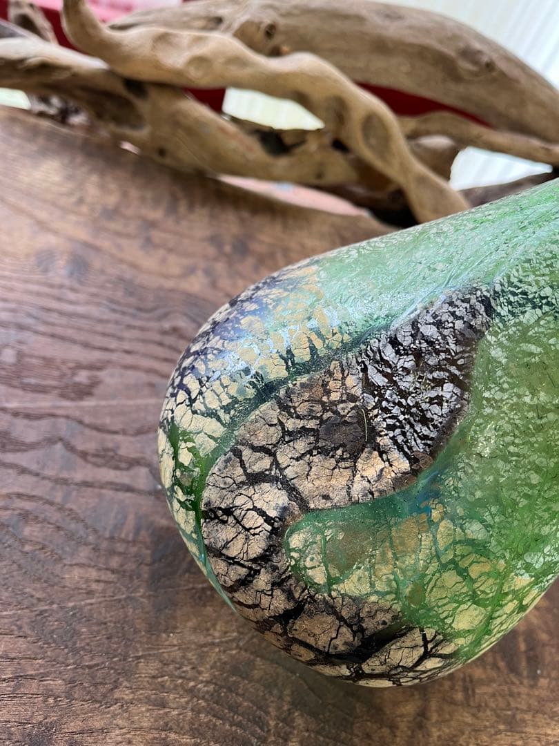 希少！／稲嶺盛吉／花瓶／琉球ガラス／民芸品【未使用品】