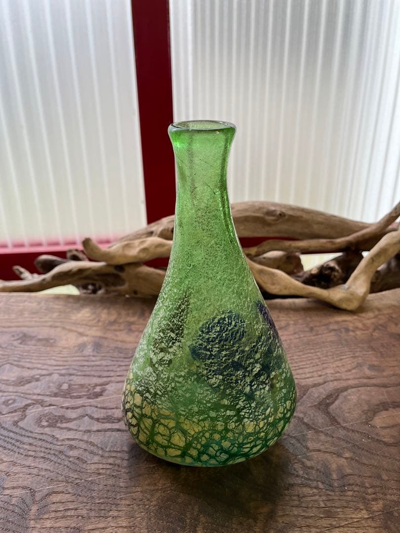 希少！／稲嶺盛吉／花瓶／琉球ガラス／民芸品【未使用品】