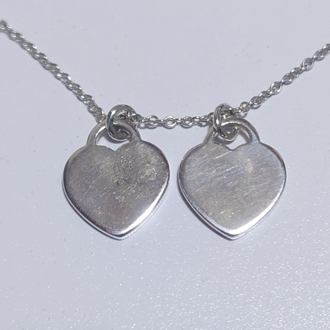 美品 ティファニー ネックレス リターントゥハート ピンクハート ダブル 925