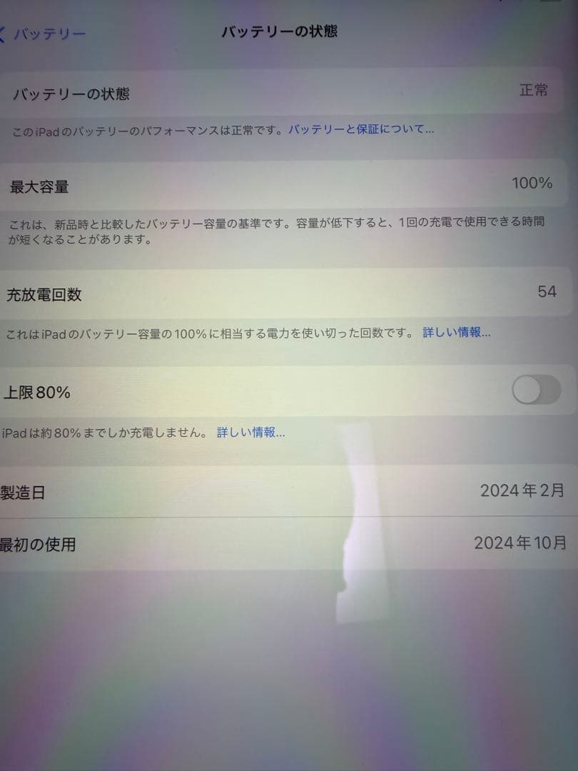 Apple iPad Air （M2）13インチ パープル 本体