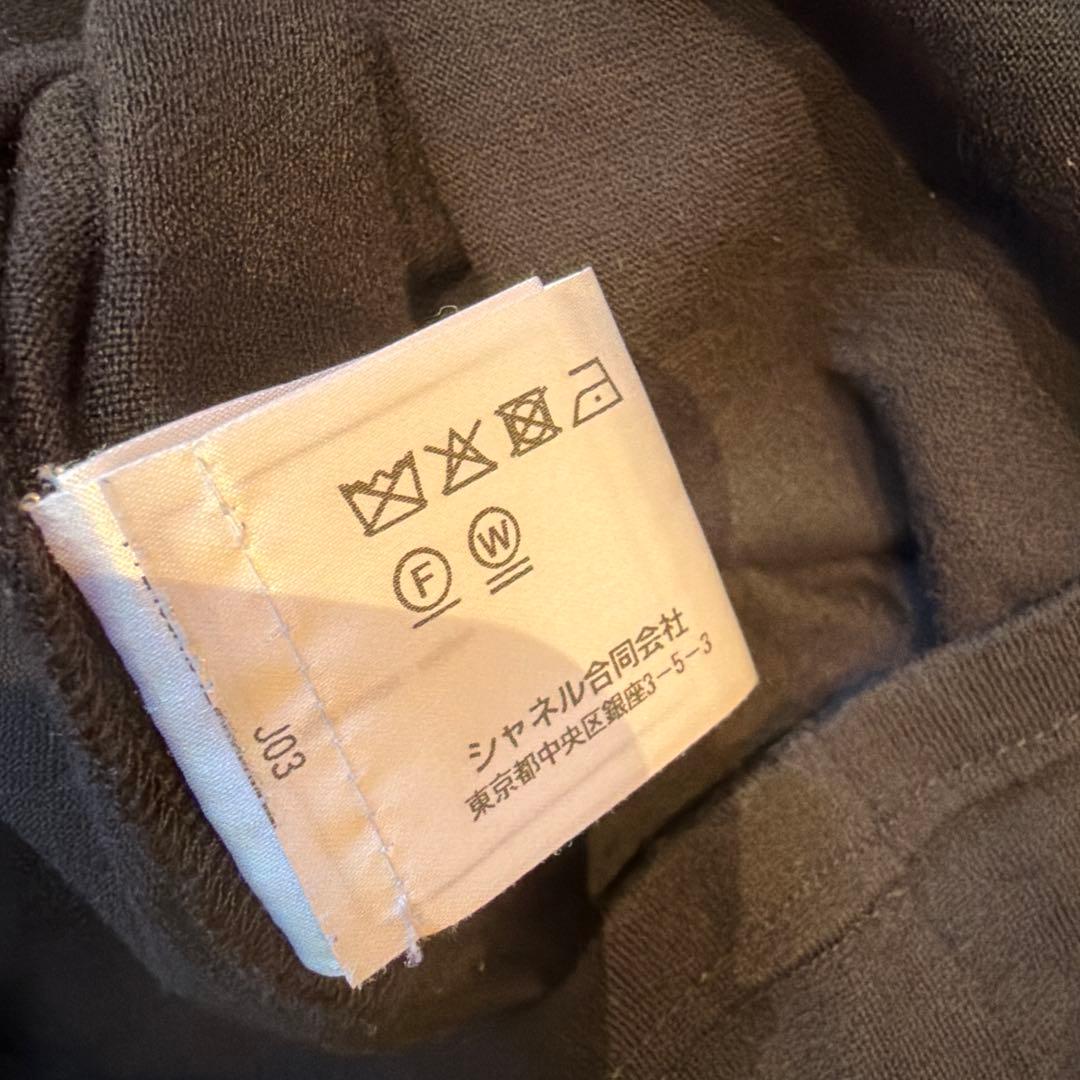 CHANEL ブラック 刺繍 Tシャツ 半袖