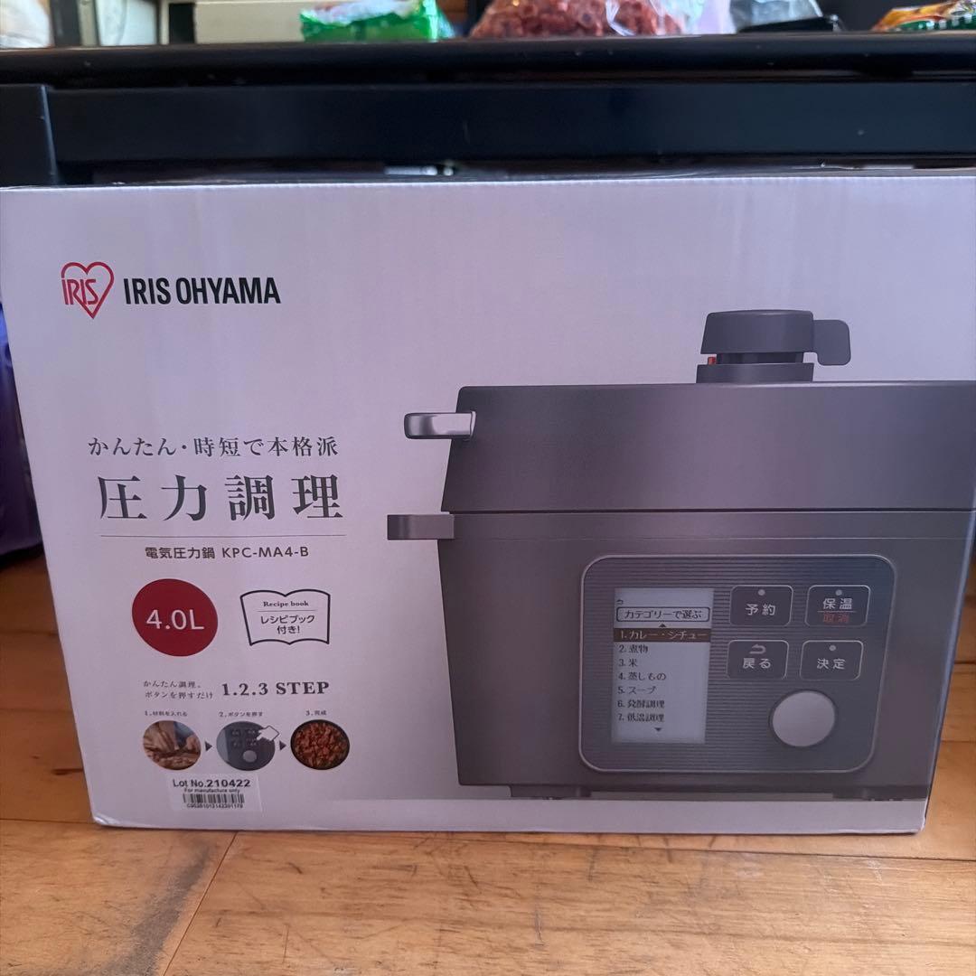 夜までセール　IRIS OHYAMA 電気圧力鍋 KPC-MA4-B 4.0L