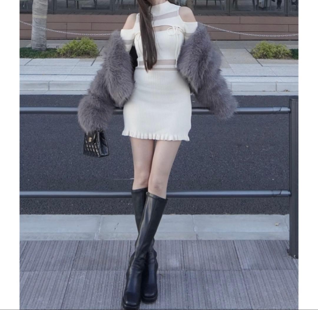 ワンピース amerge. sheer ribbon feminine onepiece