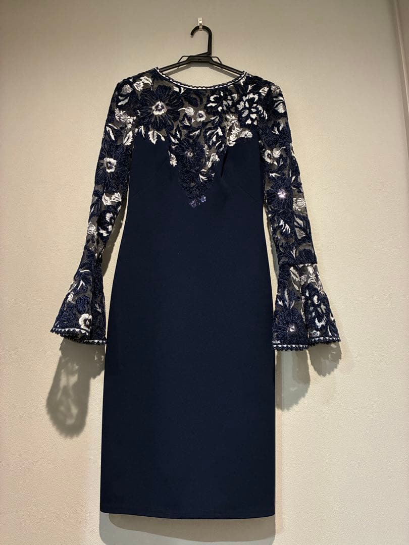 【未使用タグ付】TADASHI SHOJI レースワンピース ネイビー サイズ2