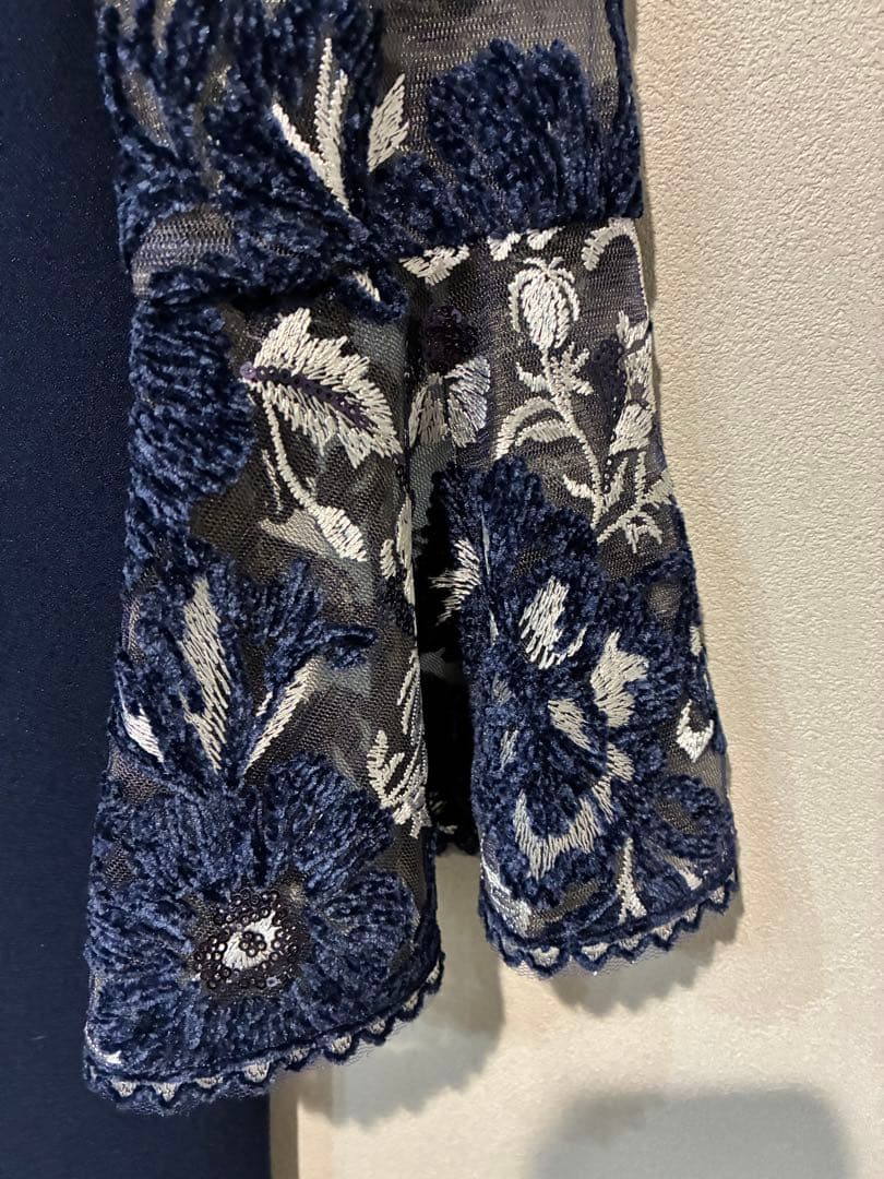 【未使用タグ付】TADASHI SHOJI レースワンピース ネイビー サイズ2