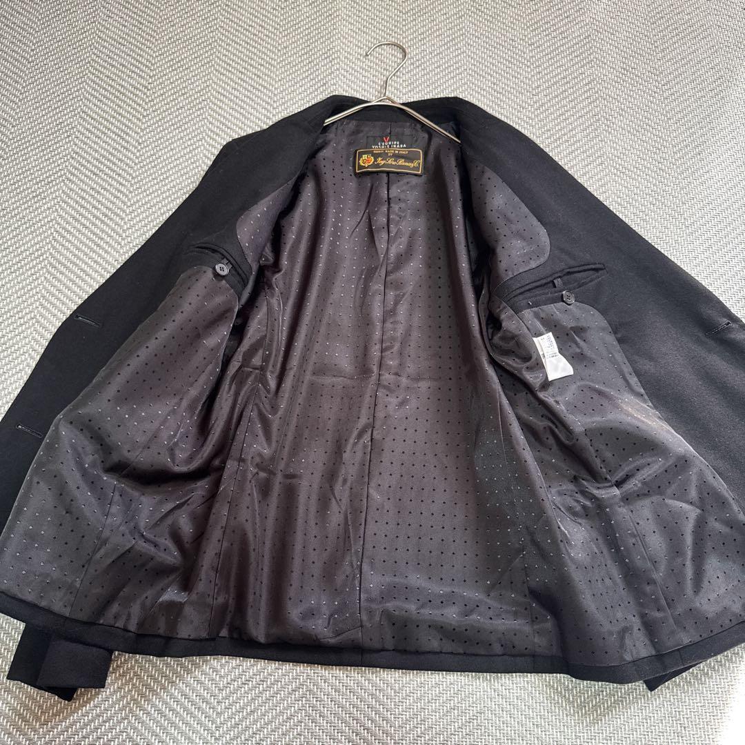 美品 ロロピアーナ カシミヤ混 ウール ダブルテーラードジャケット 黒 M