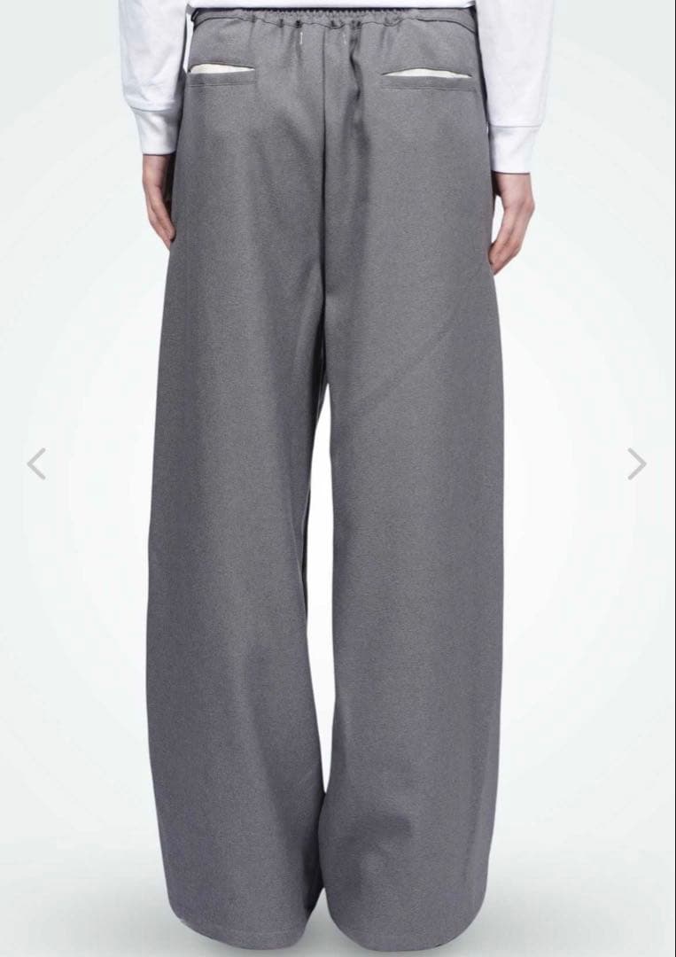 syuman スラックス ラインパンツ グレー