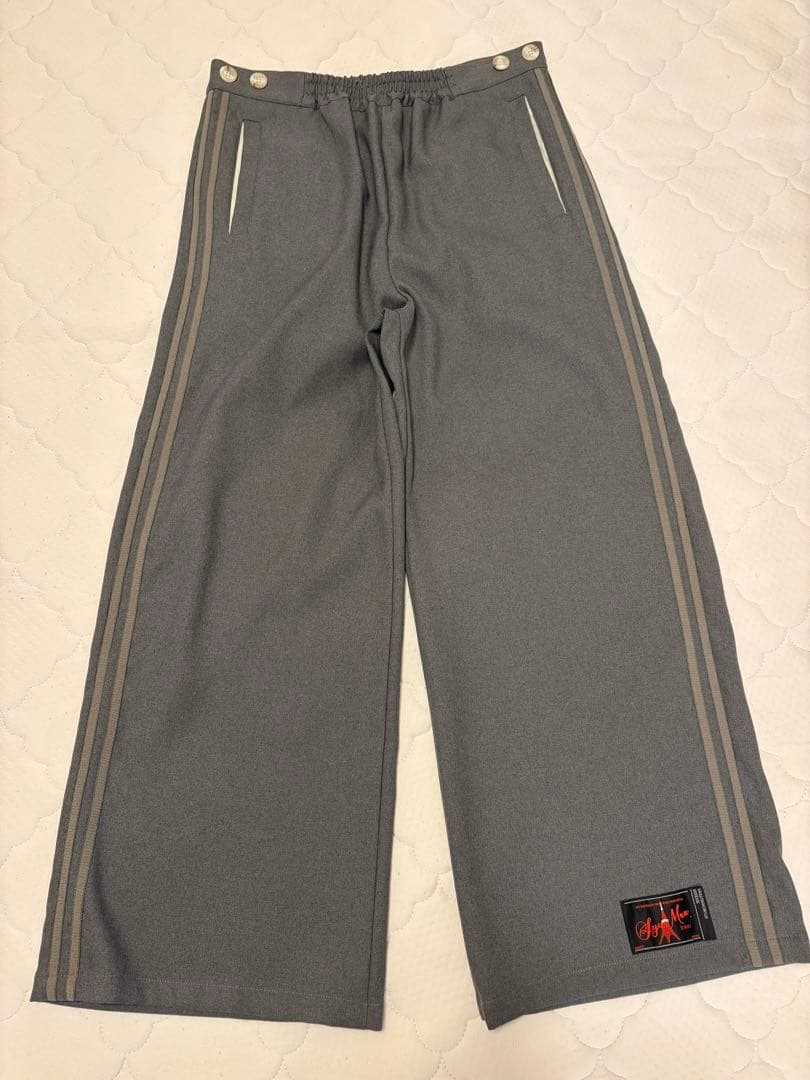 syuman スラックス ラインパンツ グレー