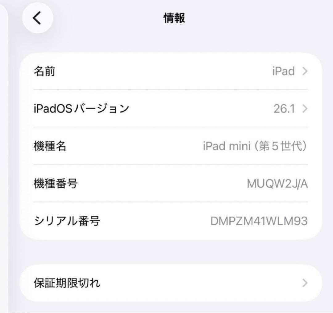 iPad mini (第5世代) 本体