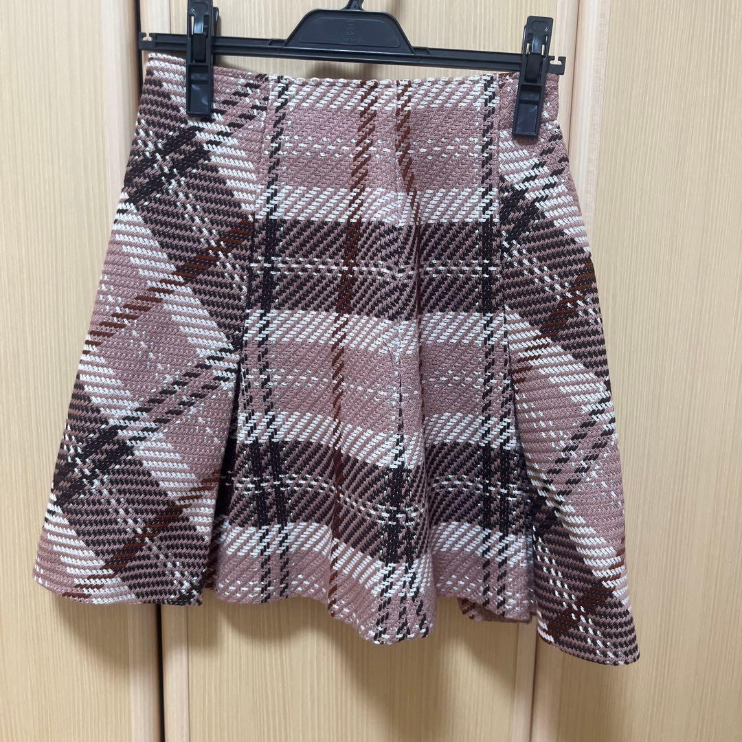 SNIDEL スナイデル ロービングチェックミニスカート PNK ピンク 1 M