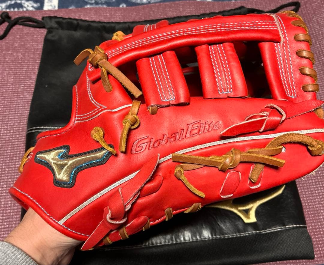 灯*ー様 ミズノ　グローバルエリート　ダイバーシティブルー　外野手用　硬式用