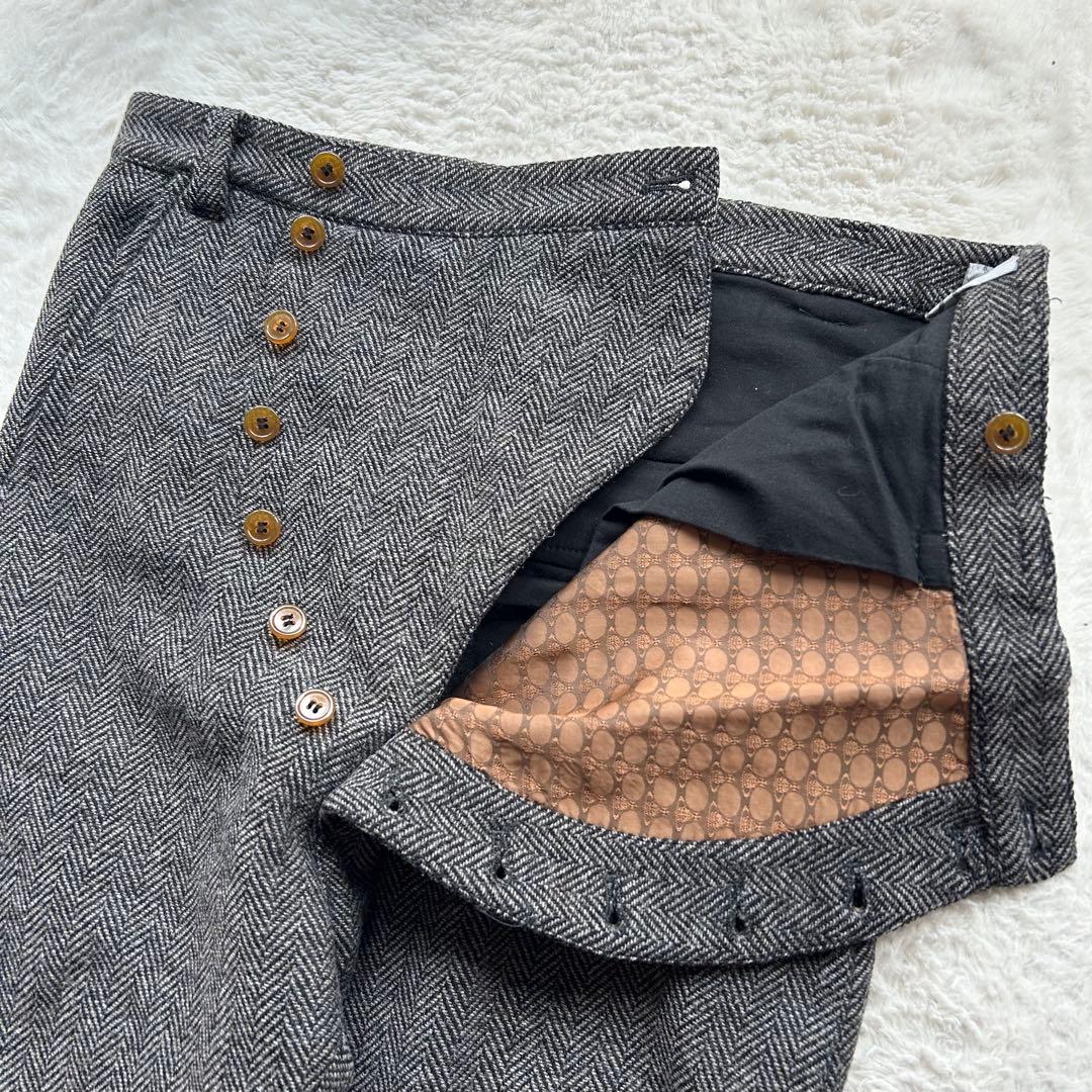 極美品✨ヴィヴィアンウエストウッドマン サルエルパンツ ヘリンボーン グレー S