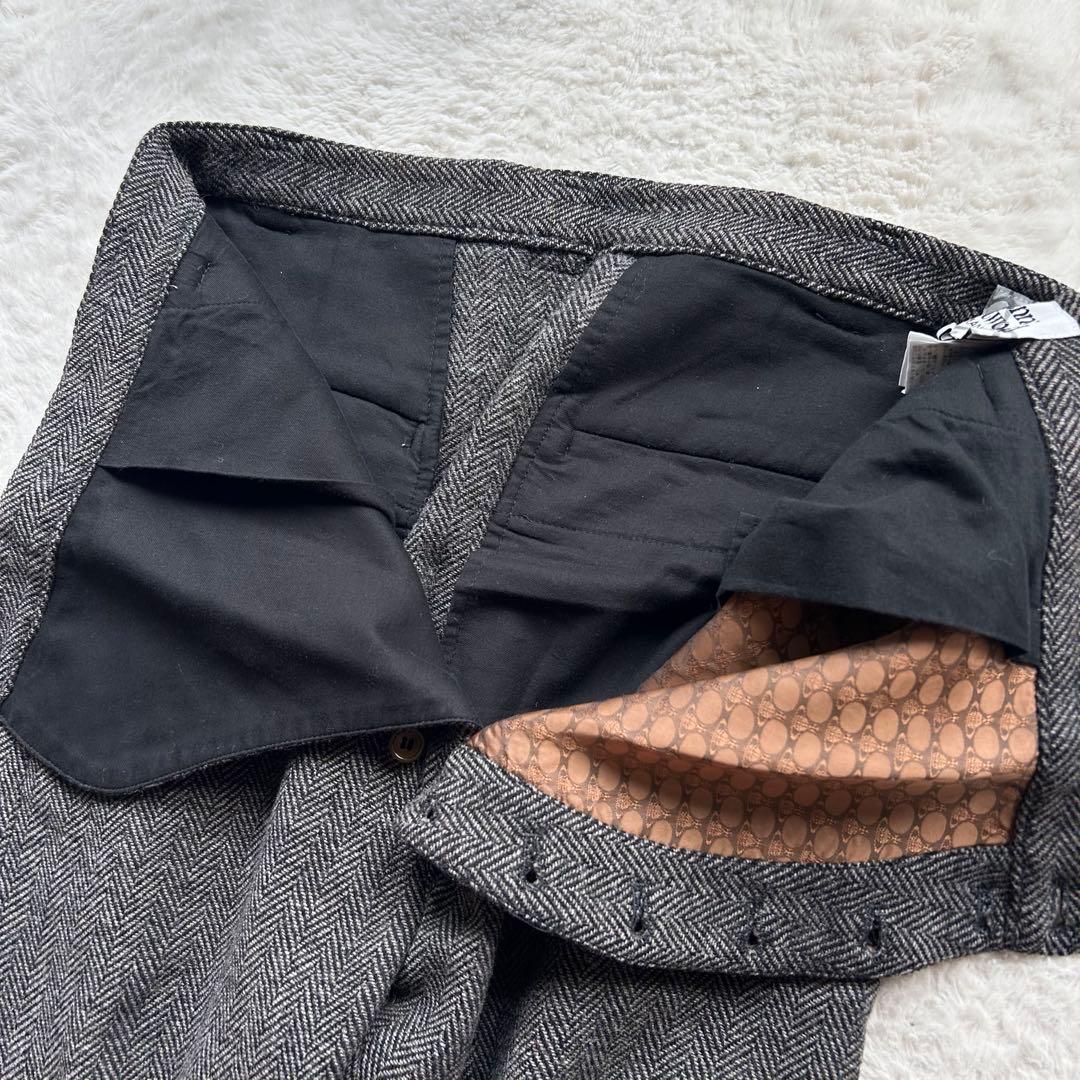極美品✨ヴィヴィアンウエストウッドマン サルエルパンツ ヘリンボーン グレー S