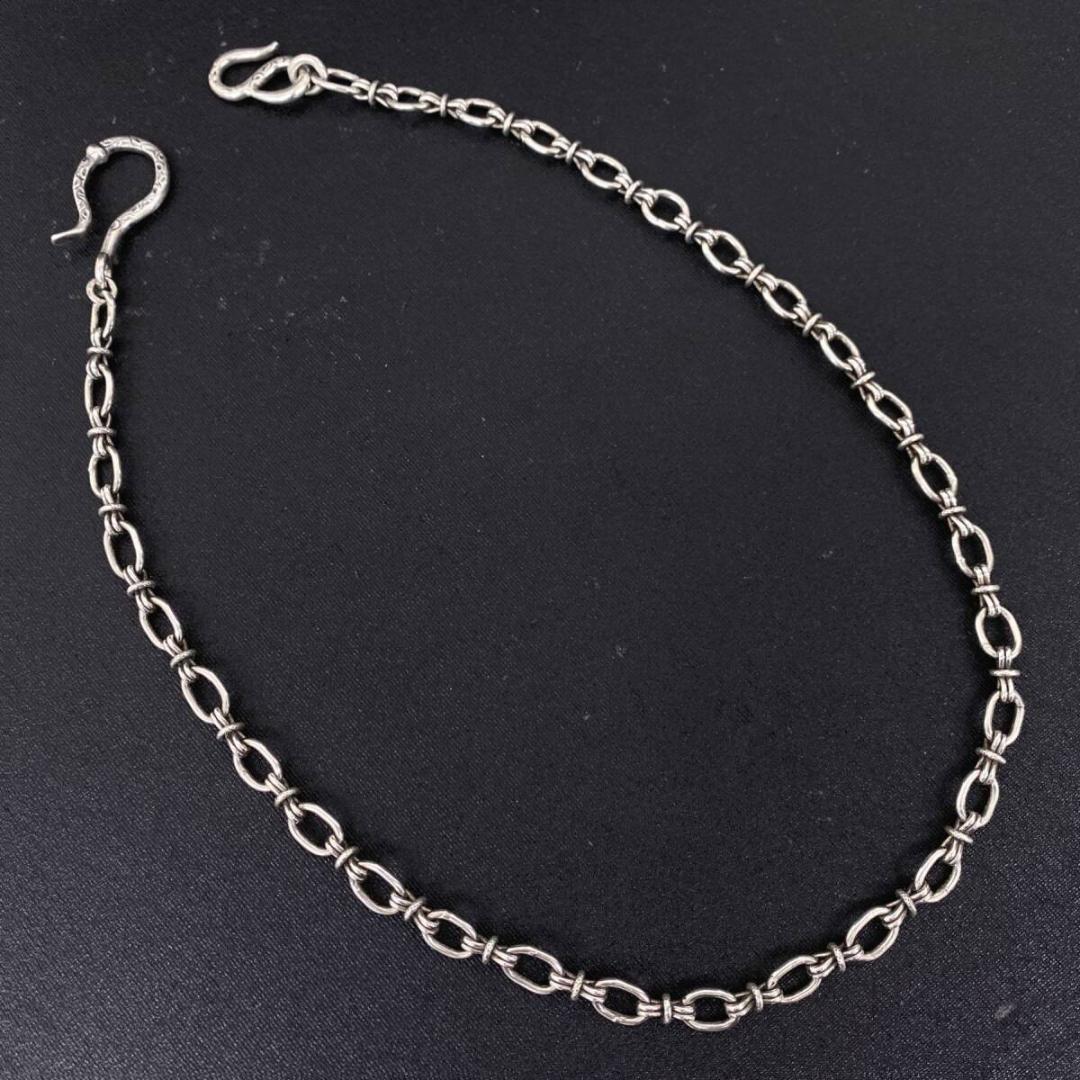 あるじゃん シルバー 唐草 フック ノットデザイン ウォレットチェーン 52cm