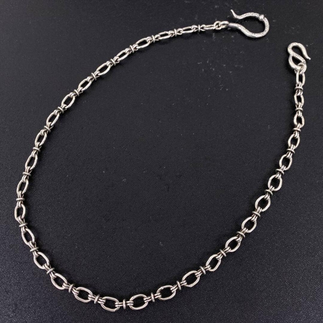 あるじゃん シルバー 唐草 フック ノットデザイン ウォレットチェーン 52cm