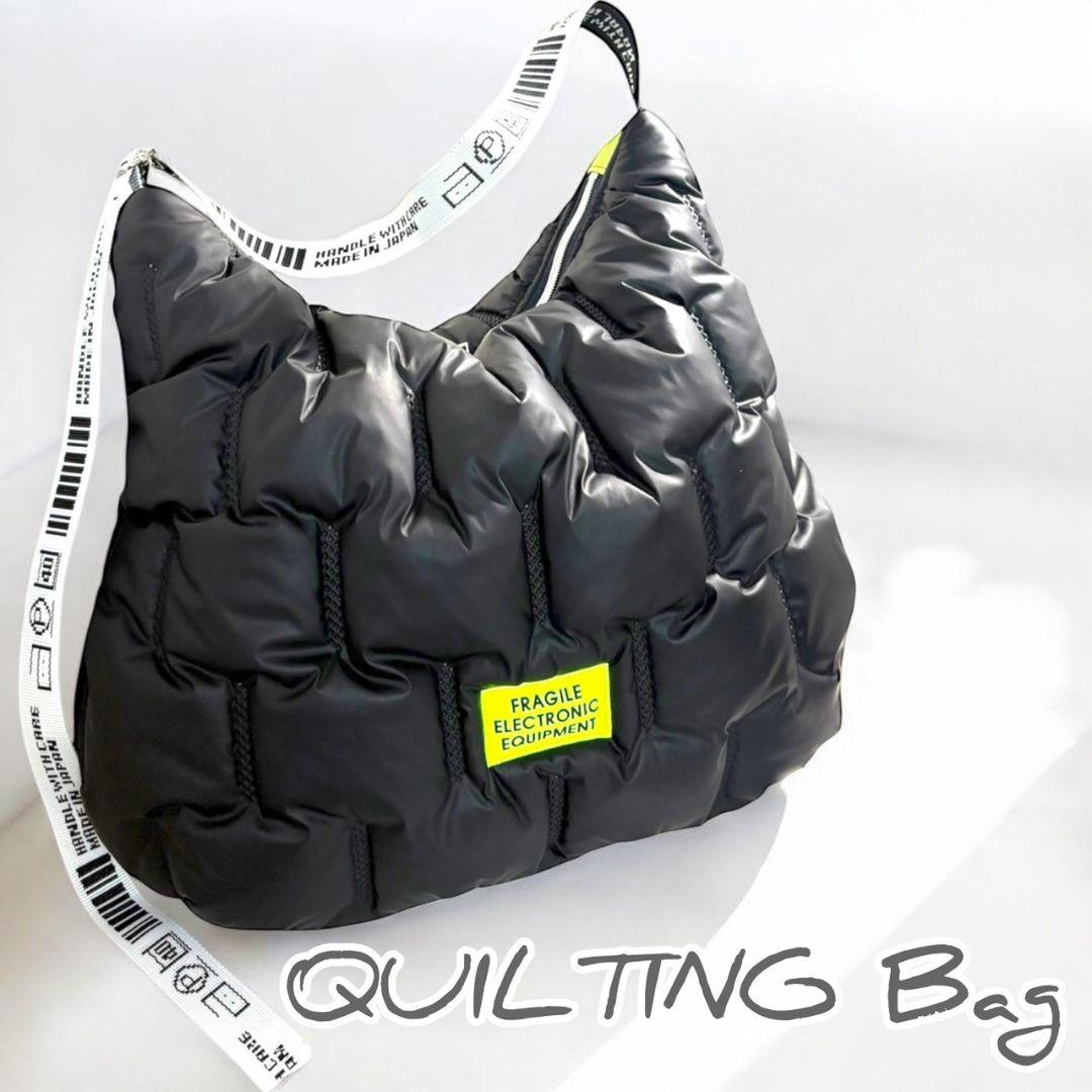 ゆるっと抜け感バッグ／キルティング ブラック