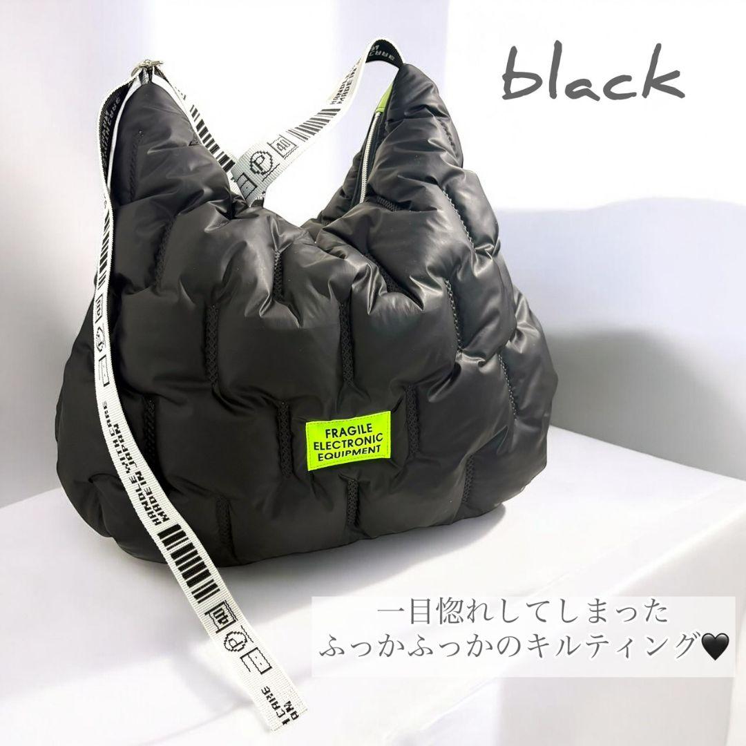 ゆるっと抜け感バッグ／キルティング ブラック
