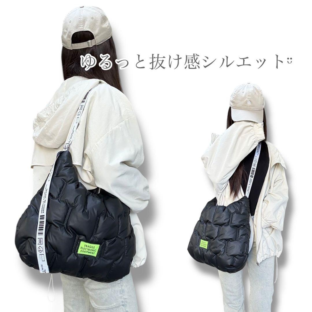 ゆるっと抜け感バッグ／キルティング ブラック