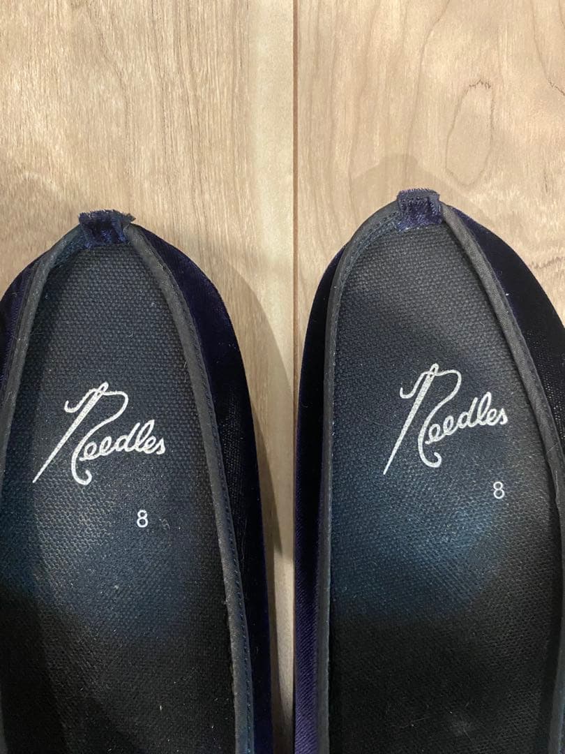 Needles ベルベットミュール ネイビー 8