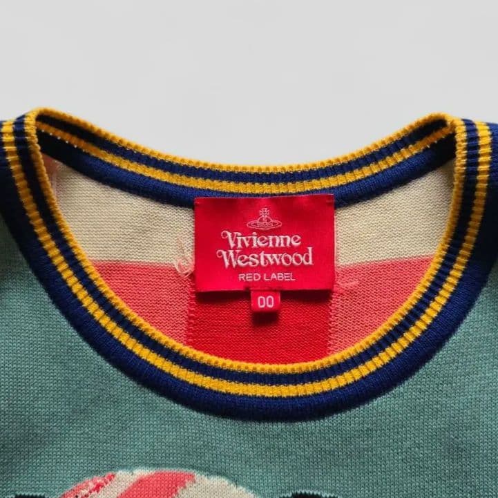 ヴィヴィアンウエストウッド　ドッグ柄 犬 チェック ニット ベスト オーブ刺繍