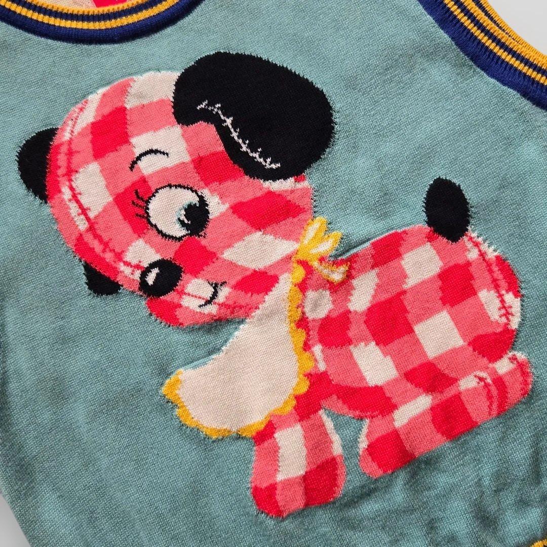 ヴィヴィアンウエストウッド　ドッグ柄 犬 チェック ニット ベスト オーブ刺繍