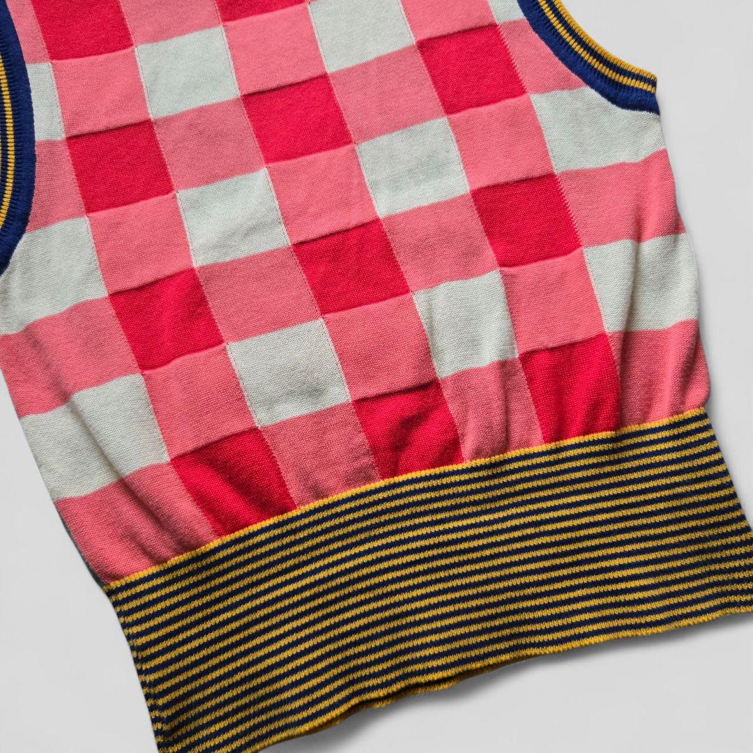 ヴィヴィアンウエストウッド　ドッグ柄 犬 チェック ニット ベスト オーブ刺繍